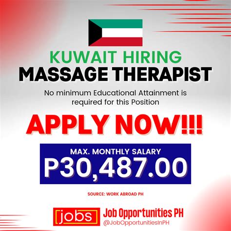 massage therapist hiring abroad.